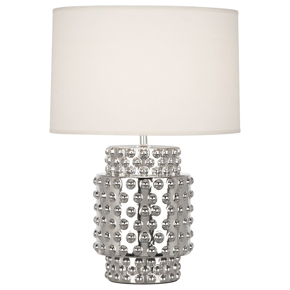 Nickel Metallic Glaze Dolly Accent Lamp in Nickel Metallic Glaze Color. Picture 1
