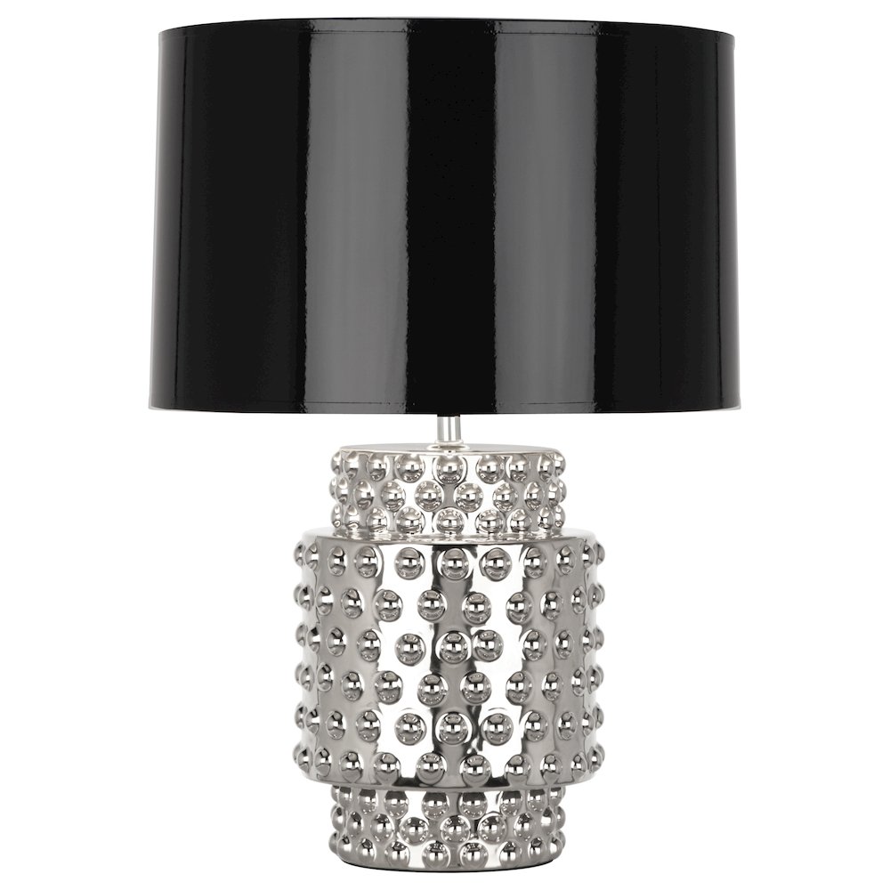 Nickel Metallic Glaze Dolly Accent Lamp in Nickel Metallic Glaze Color. Picture 1