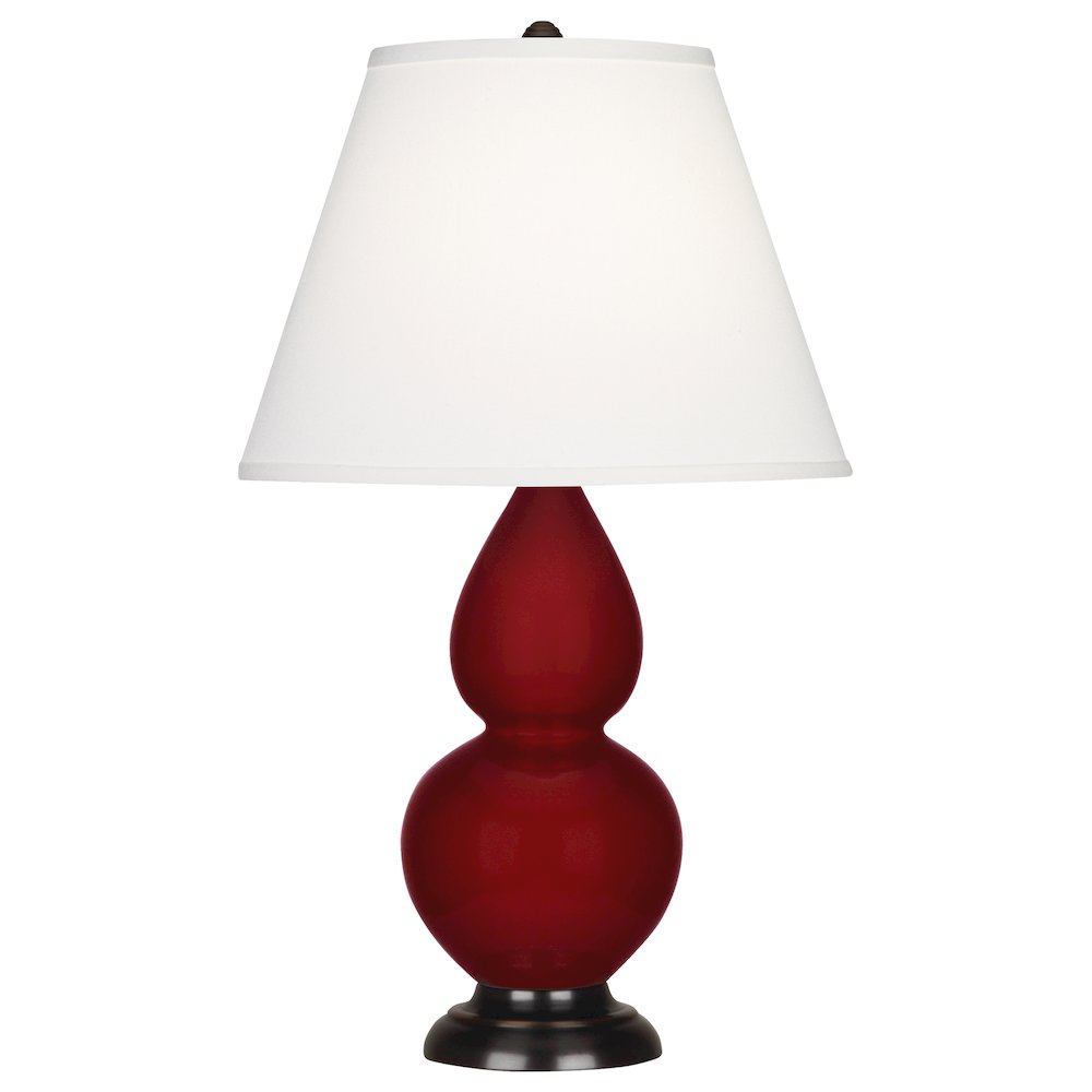 Sangria Small Double Gourd Accent Lamp in Sangria Glazed Ceramic Color. Picture 1