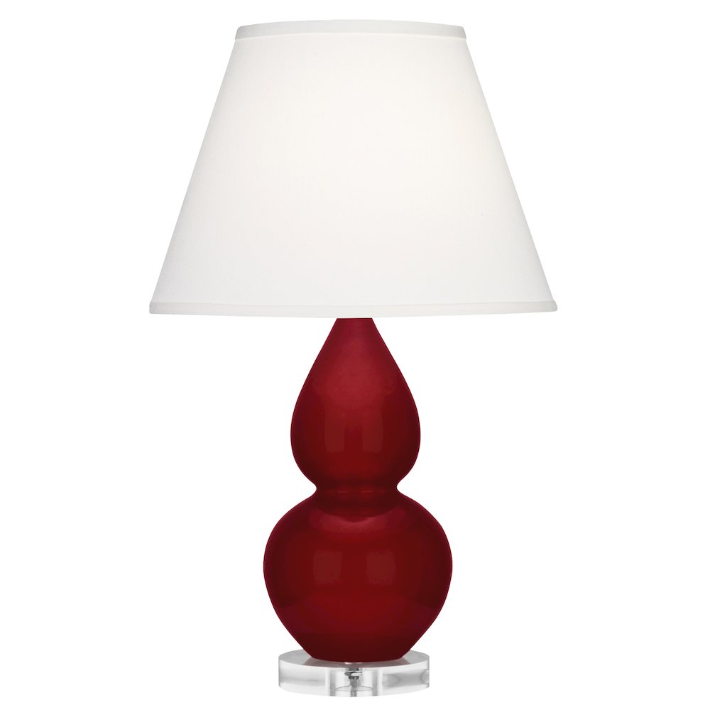 Sangria Small Double Gourd Accent Lamp in Sangria Glazed Ceramic Color. Picture 1