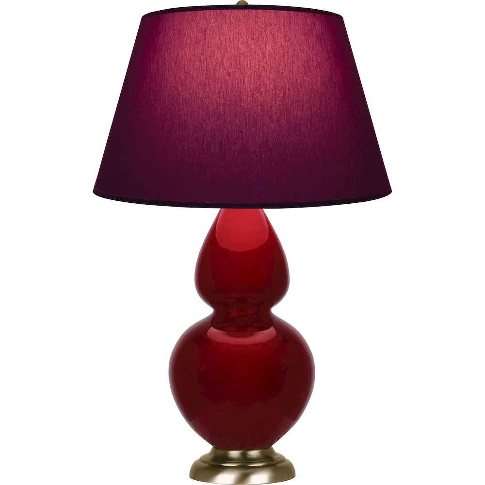 Sangria Double Gourd Table Lamp in Sangria Glazed Ceramic Color. Picture 1