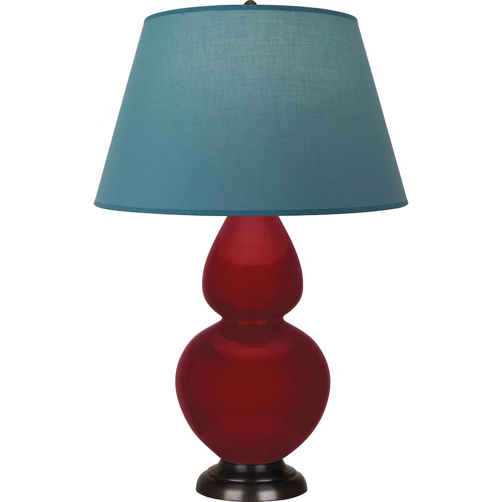 Sangria Double Gourd Table Lamp in Sangria Glazed Ceramic Color. Picture 1