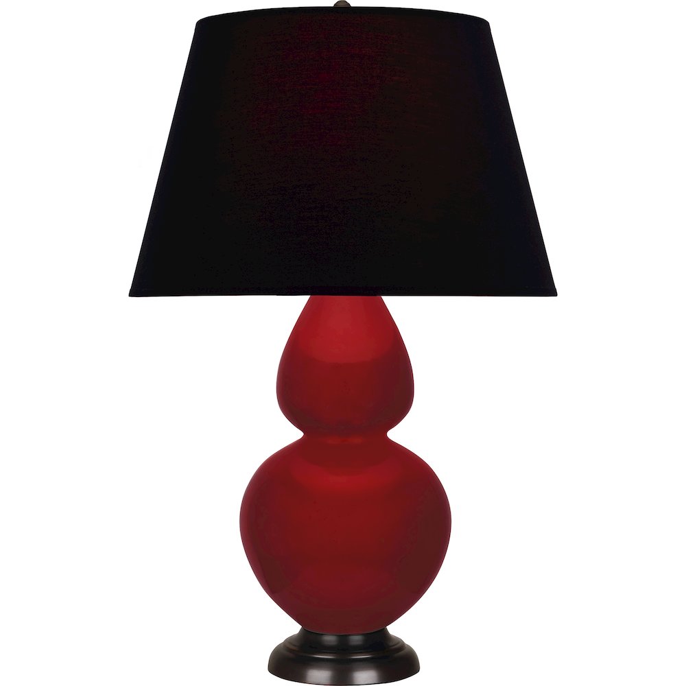 Sangria Double Gourd Table Lamp in Sangria Glazed Ceramic Color. Picture 1