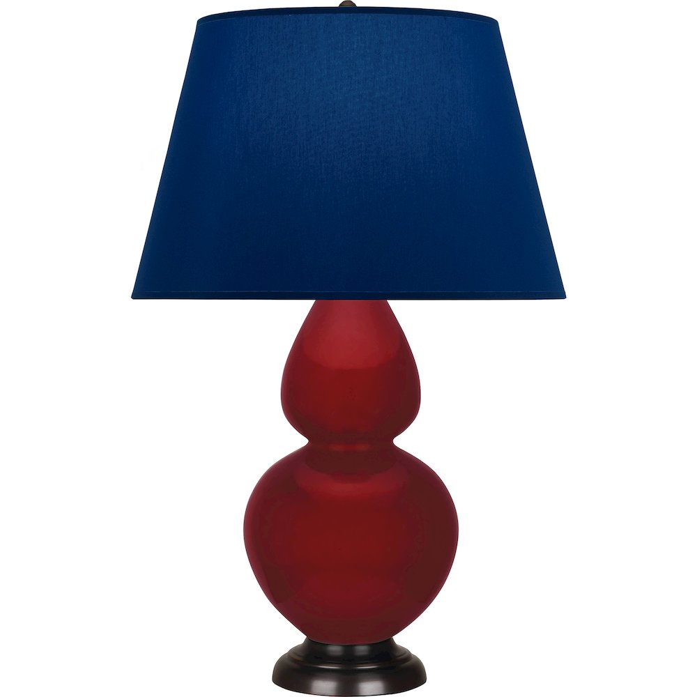 Sangria Double Gourd Table Lamp in Sangria Glazed Ceramic Color. Picture 1