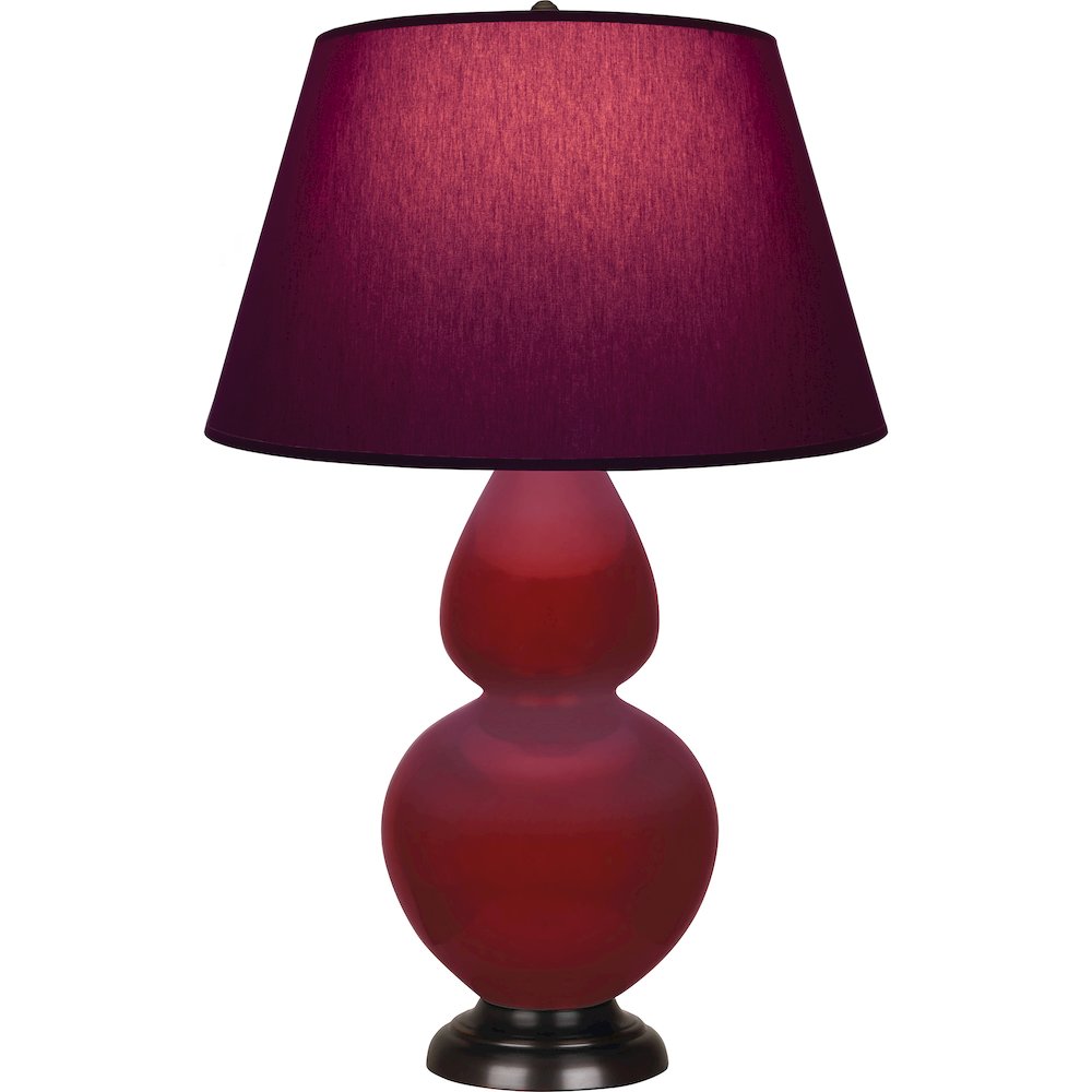 Sangria Double Gourd Table Lamp in Sangria Glazed Ceramic Color. Picture 1