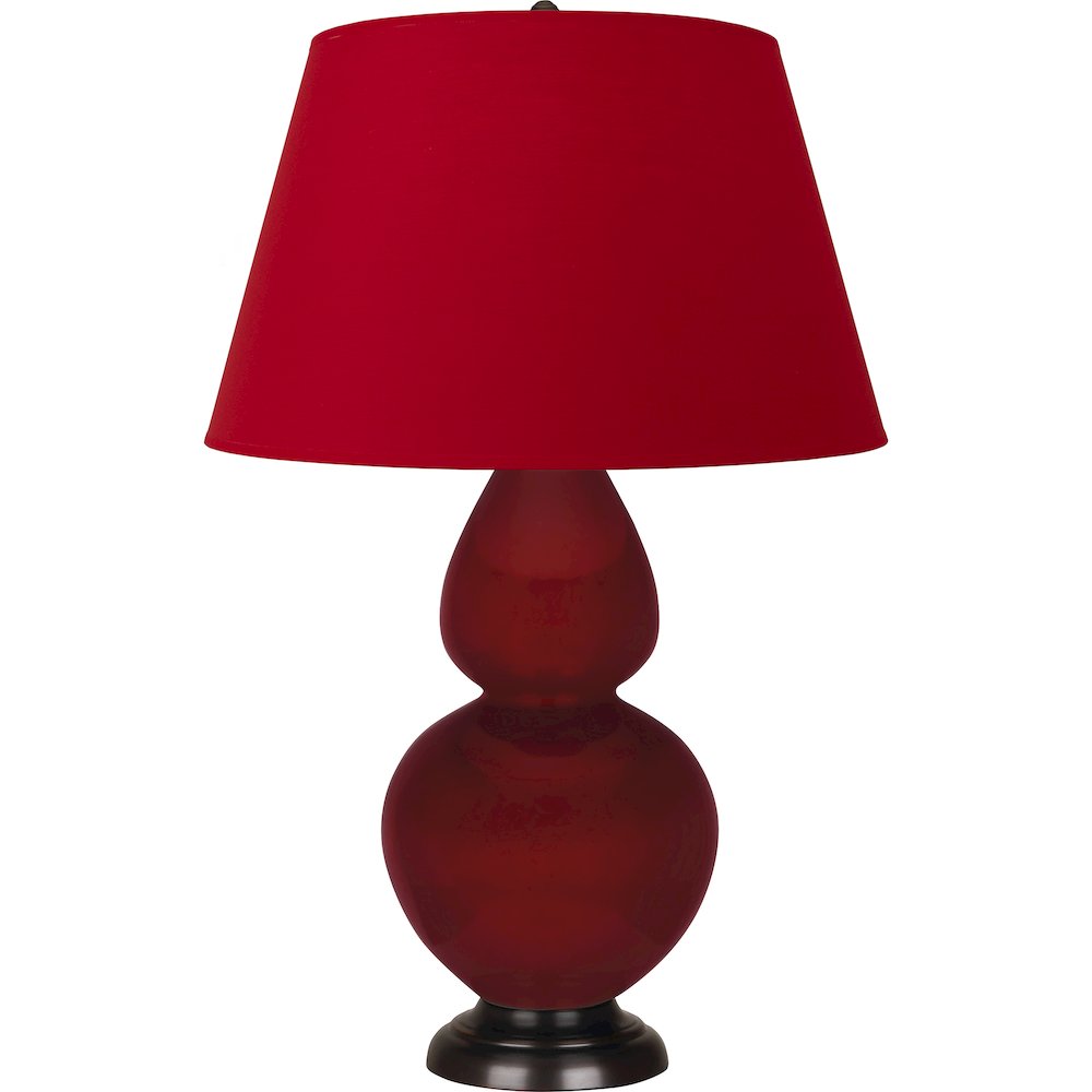 Sangria Double Gourd Table Lamp in Sangria Glazed Ceramic Color. Picture 1