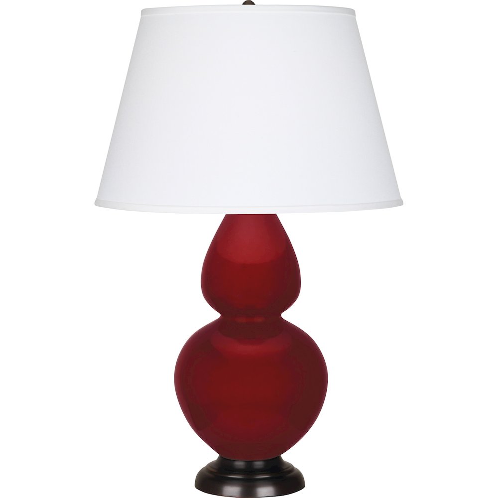 Sangria Double Gourd Table Lamp in Sangria Glazed Ceramic Color. Picture 1