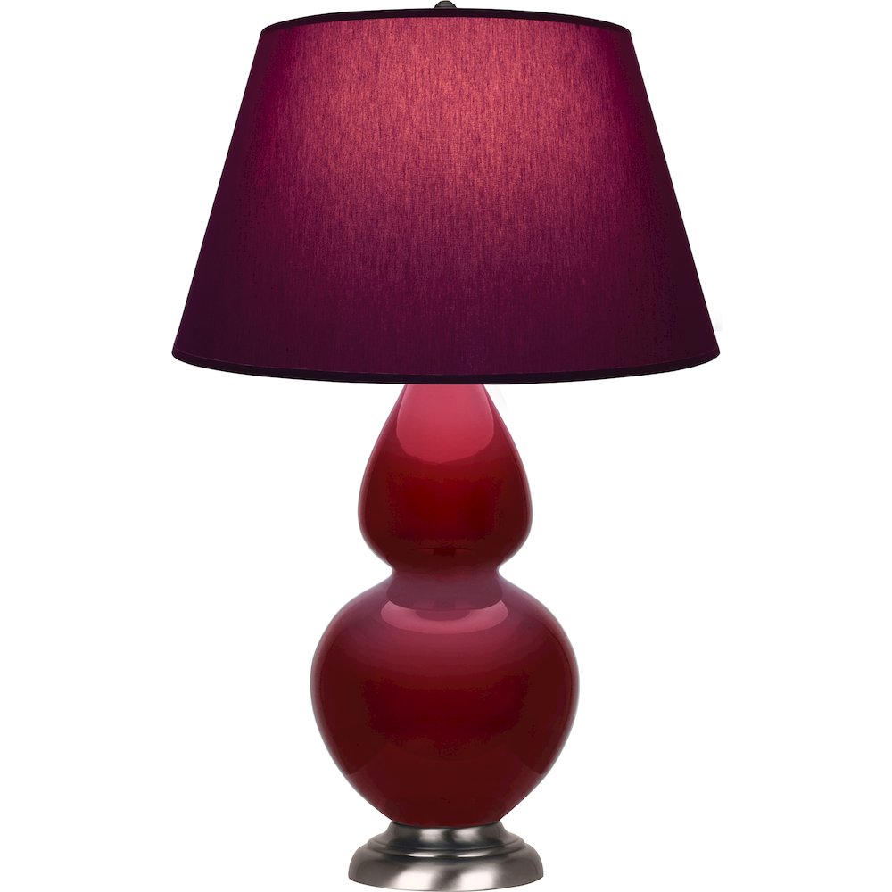 Sangria Double Gourd Table Lamp in Sangria Glazed Ceramic Color. Picture 1