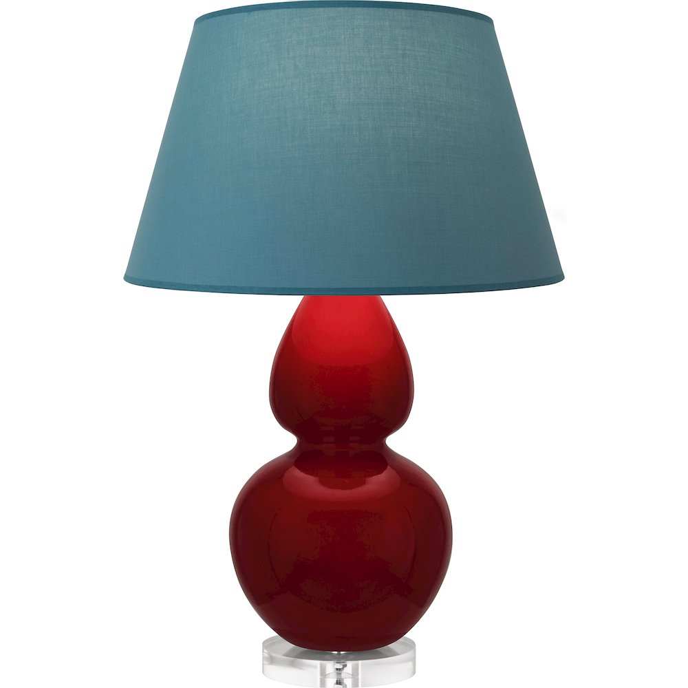 Sangria Double Gourd Table Lamp in Sangria Glazed Ceramic Color. Picture 1