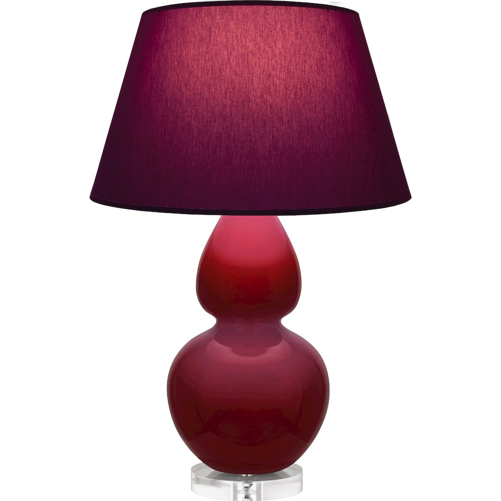 Sangria Double Gourd Table Lamp in Sangria Glazed Ceramic Color. Picture 1