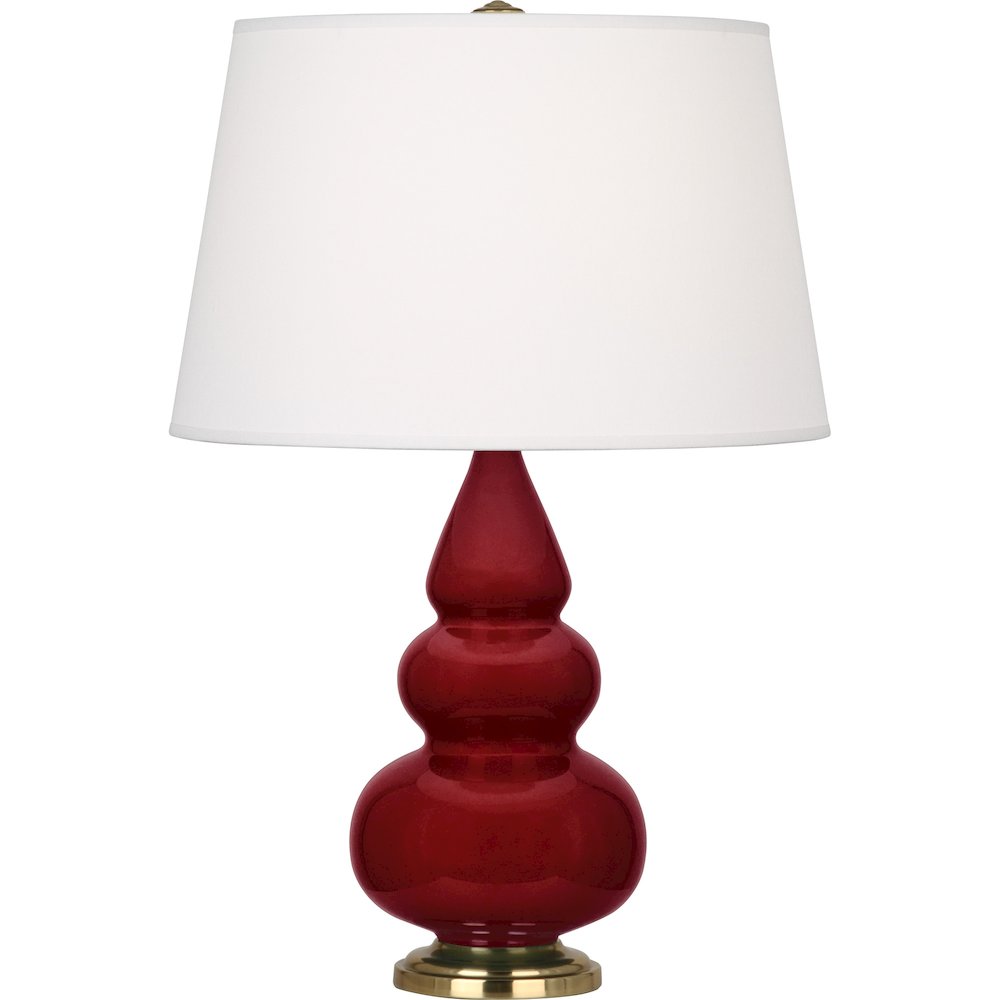 Sangria Small Triple Gourd Accent Lamp in Sangria Glazed Ceramic Color. Picture 1