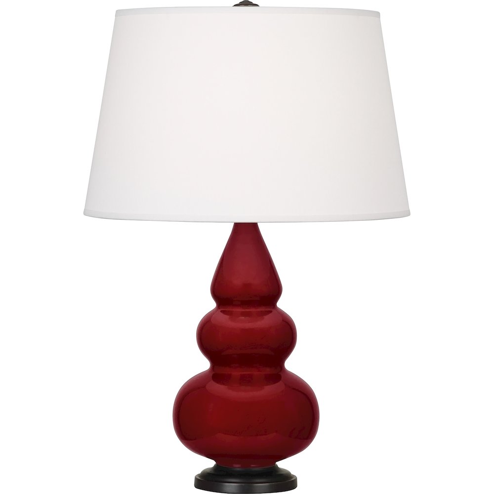 Sangria Small Triple Gourd Accent Lamp in Sangria Glazed Ceramic Color. Picture 1