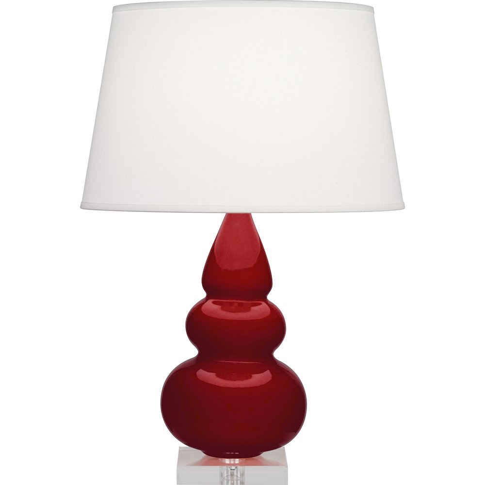 Sangria Small Triple Gourd Accent Lamp in Sangria Glazed Ceramic Color. Picture 1