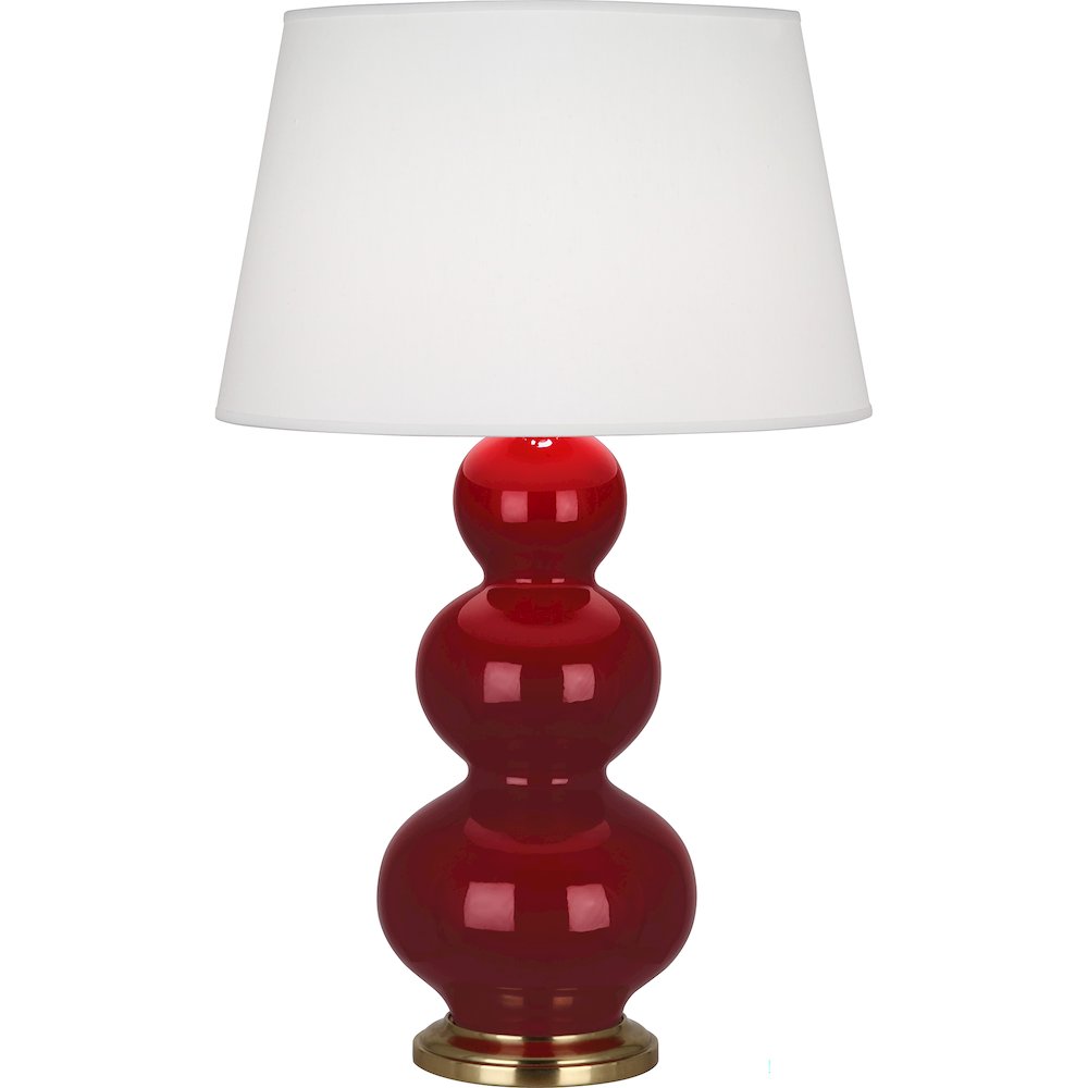 Sangria Triple Gourd Table Lamp in Sangria Glazed Ceramic Color. Picture 1