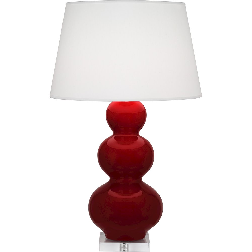 Sangria Triple Gourd Table Lamp in Sangria Glazed Ceramic Color. Picture 1