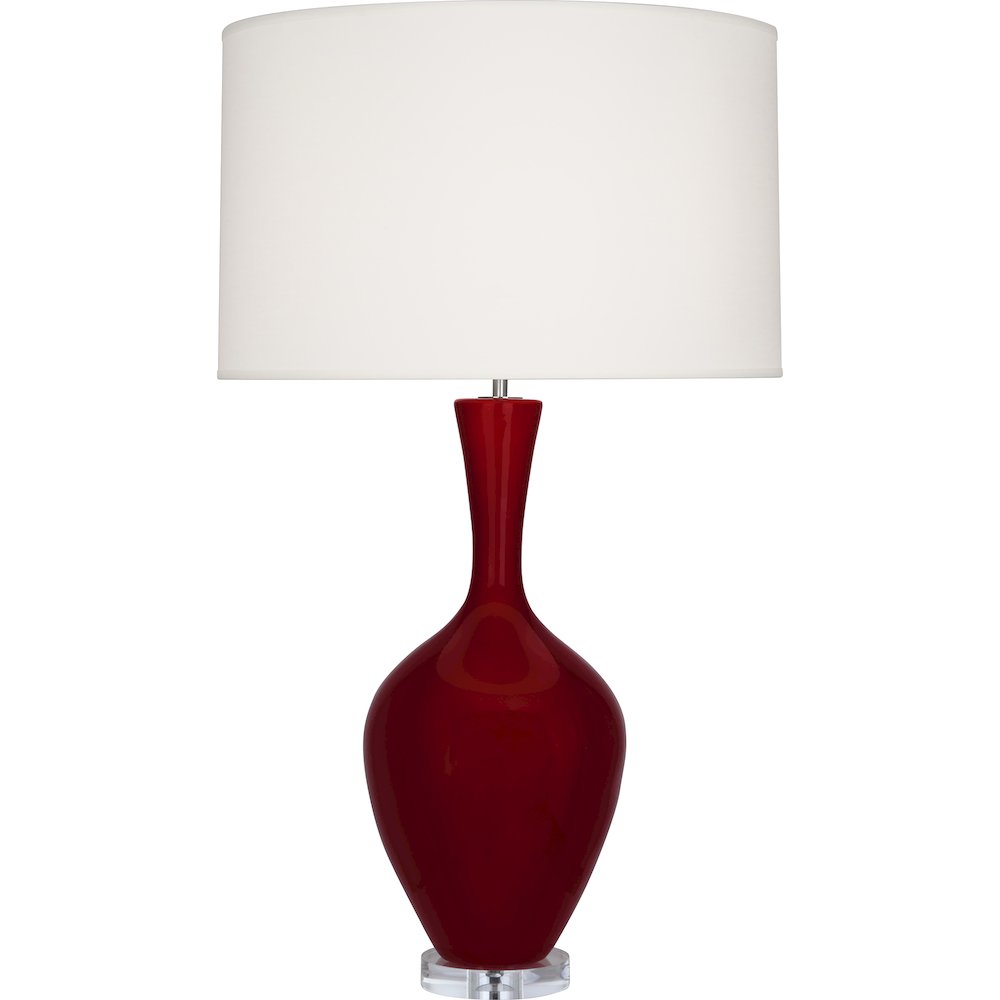 Sangria Audrey Table Lamp in Sangria Glazed Ceramic Color. Picture 1