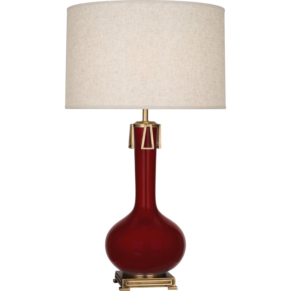 Sangria Athena Table Lamp in Sangria Glazed Ceramic Color. Picture 1