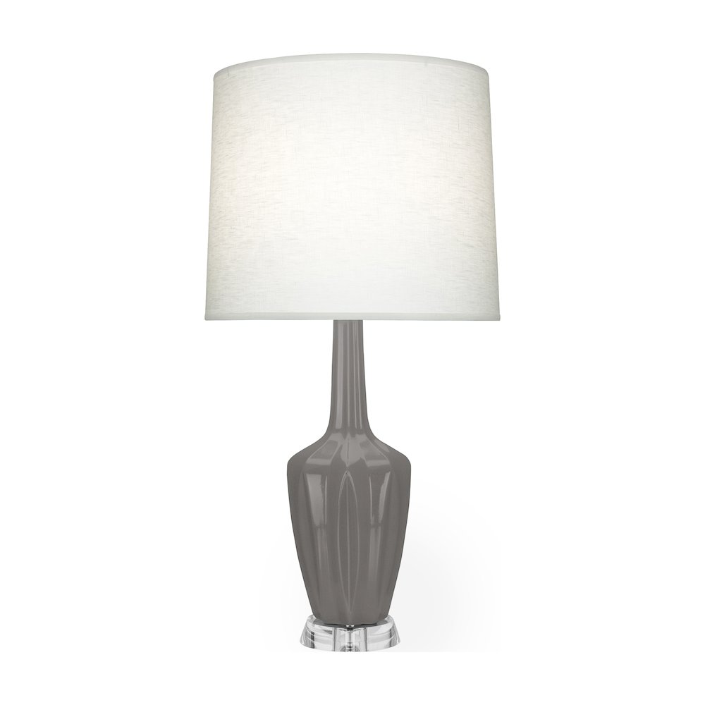 Smokey Taupe Emma Accent Lamp in Smokey Taupe Glazed Ceramic Color. Picture 1
