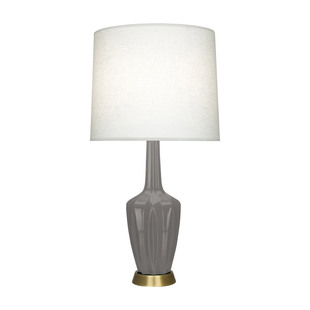 Smokey Taupe Emma Accent Lamp in Smokey Taupe Glazed Ceramic Color. Picture 1
