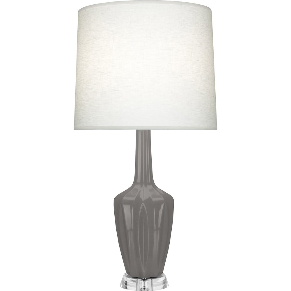 Smokey Taupe Emma Table Lamp in Smokey Taupe Glazed Ceramic Color. Picture 1