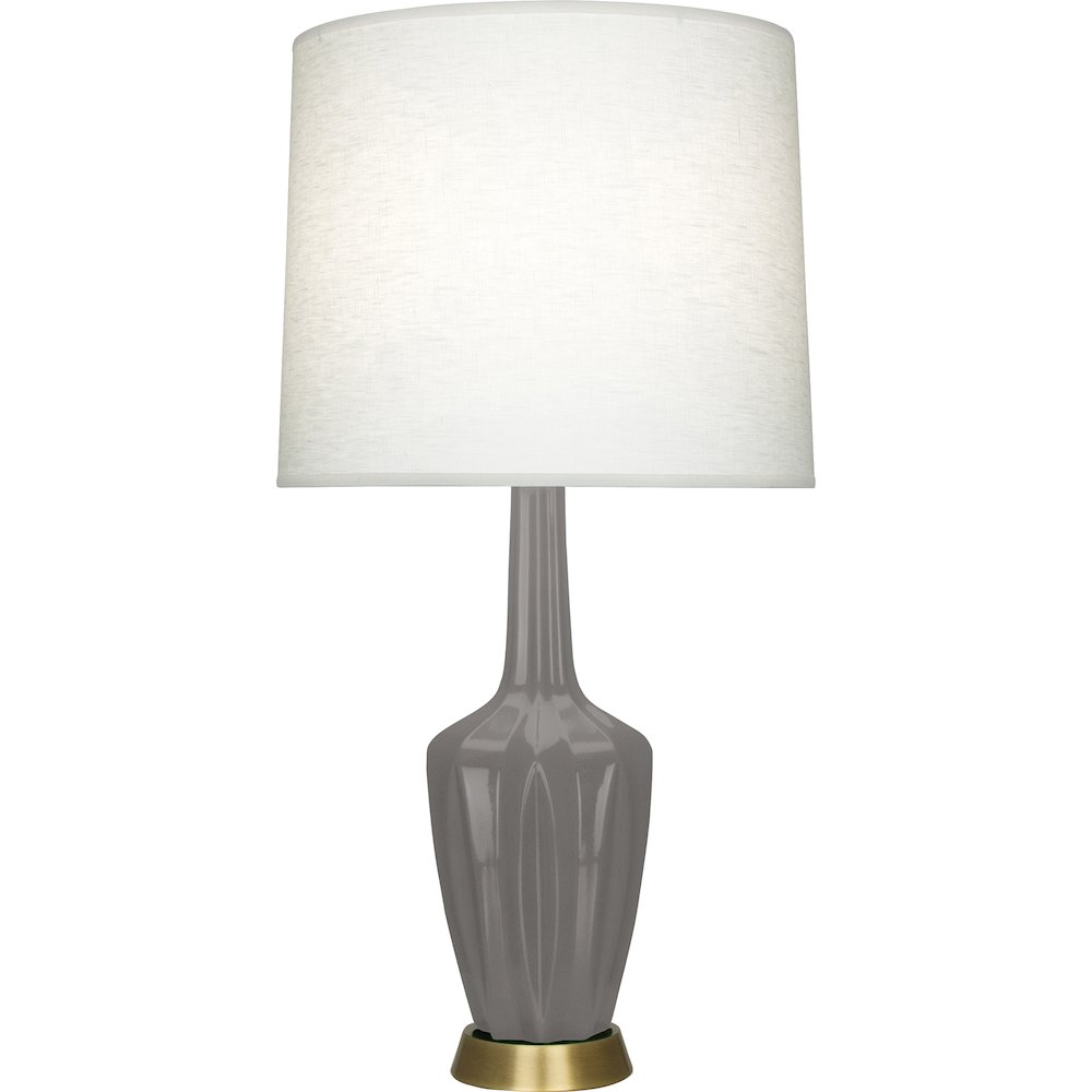 Smokey Taupe Emma Table Lamp in Smokey Taupe Glazed Ceramic Color. Picture 1