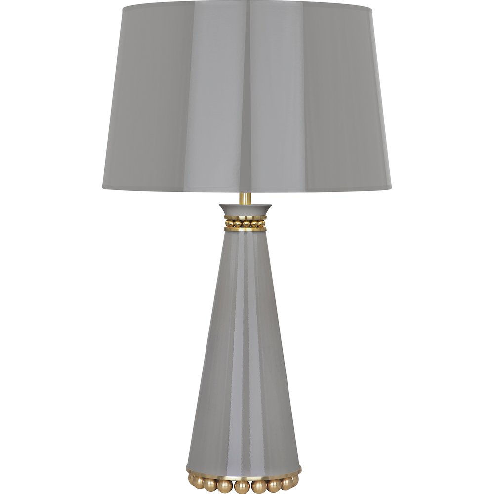 Pearl Table Lamp in Smoky Taupe Lacquered Paint Color. Picture 1