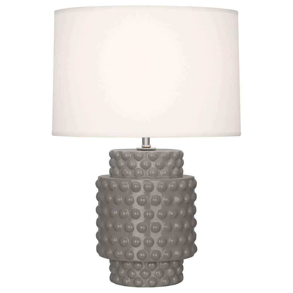 Smokey Taupe Dolly Accent Lamp in Smokey Taupe Glazed Textured Ceramic Color. Picture 1