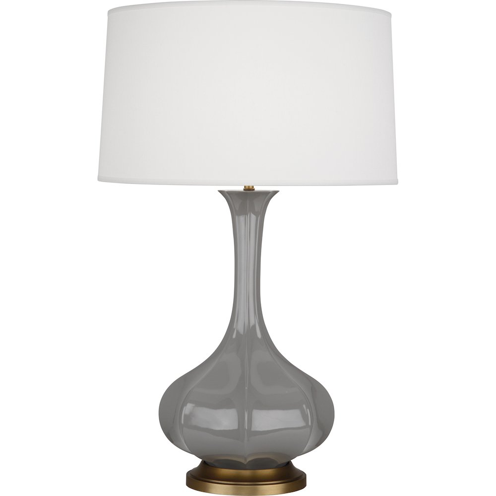 Smokey Taupe Pike Table Lamp in Smoky Taupe Glazed Ceramic Color. Picture 1