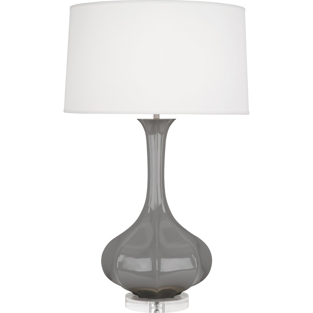 Smokey Taupe Pike Table Lamp in Smoky Taupe Glazed Ceramic Color. Picture 1