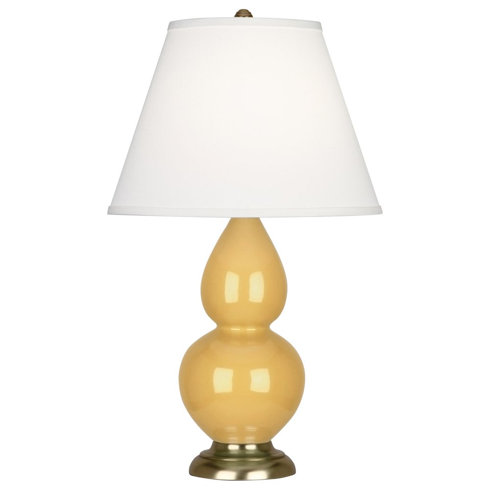 Sunset Small Double Gourd Accent Lamp in Sunset Yellow Glazed Ceramic Color. Picture 1