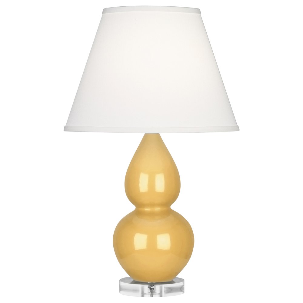 Sunset Small Double Gourd Accent Lamp in Sunset Yellow Glazed Ceramic Color. Picture 1