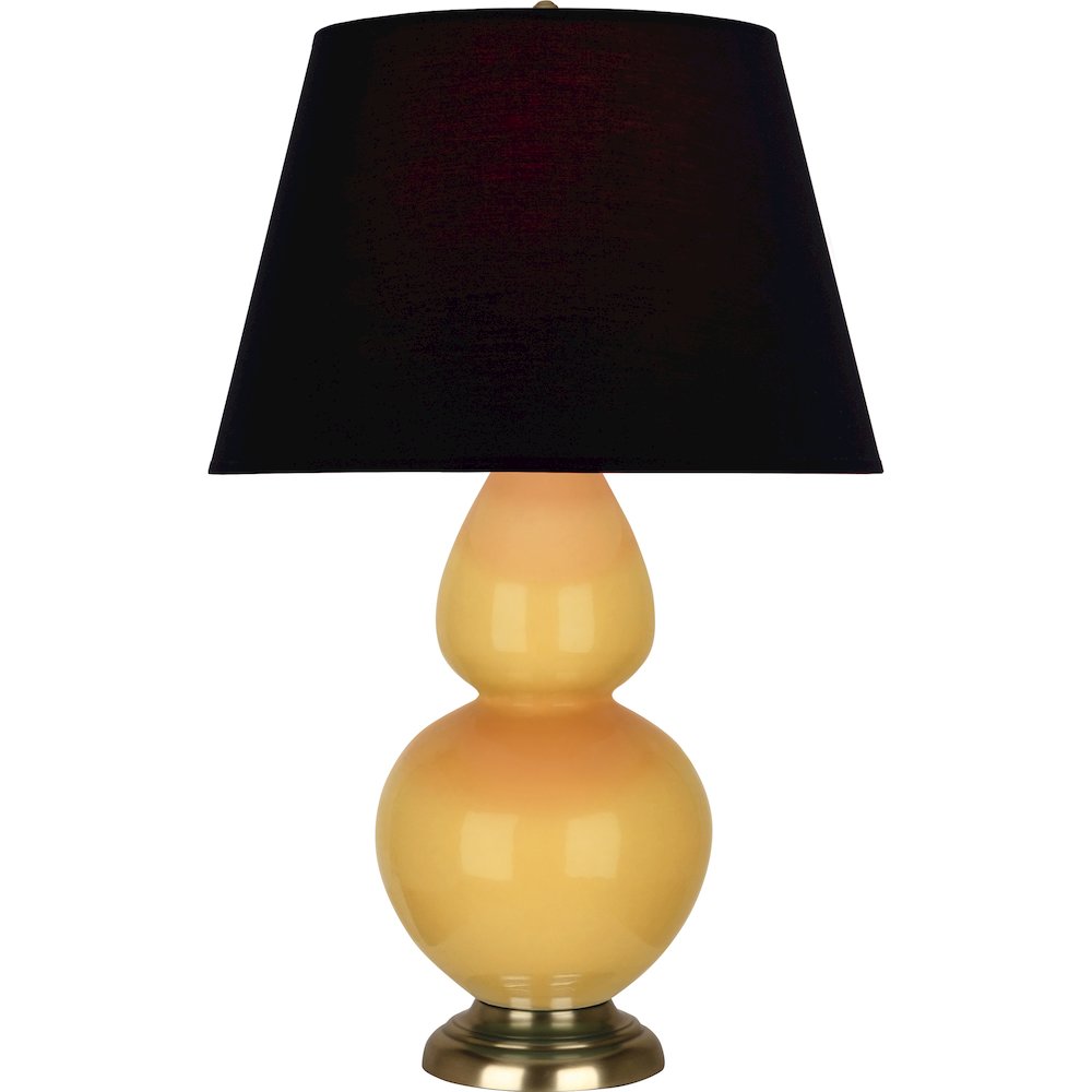 Sunset Double Gourd Table Lamp in Sunset Yellow Glazed Ceramic Color. Picture 1