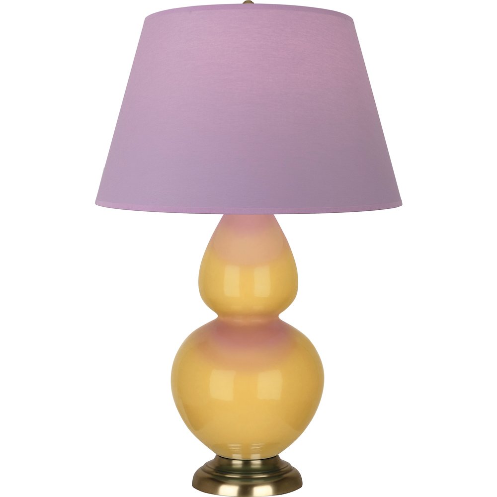 Sunset Double Gourd Table Lamp in Sunset Yellow Glazed Ceramic Color. Picture 1