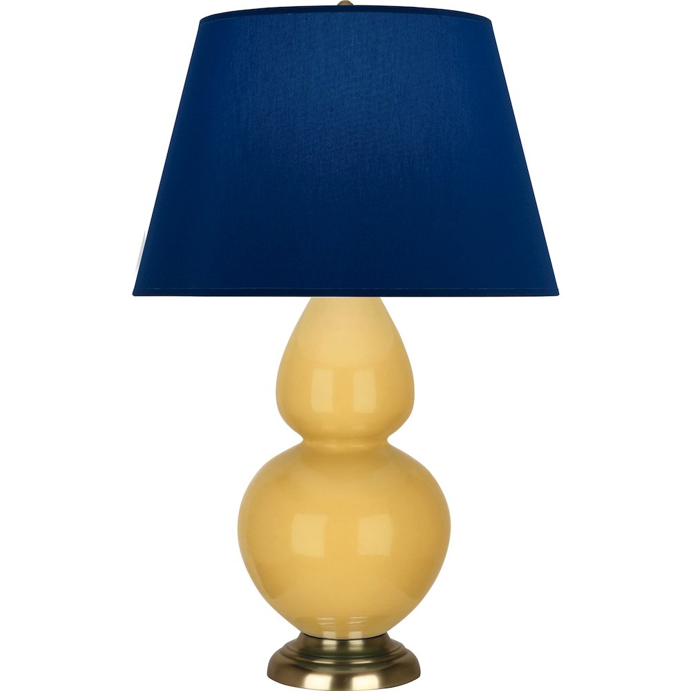 Sunset Double Gourd Table Lamp in Sunset Yellow Glazed Ceramic Color. Picture 1