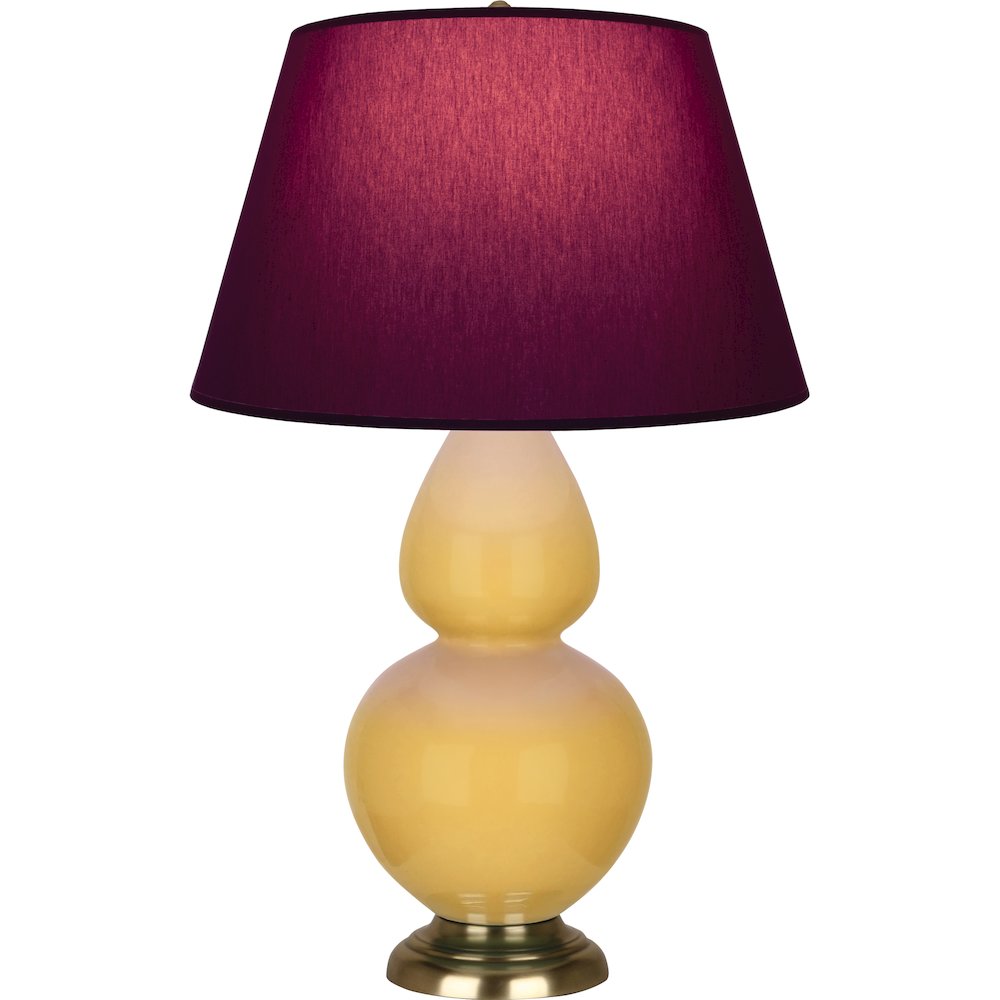 Sunset Double Gourd Table Lamp in Sunset Yellow Glazed Ceramic Color. Picture 1