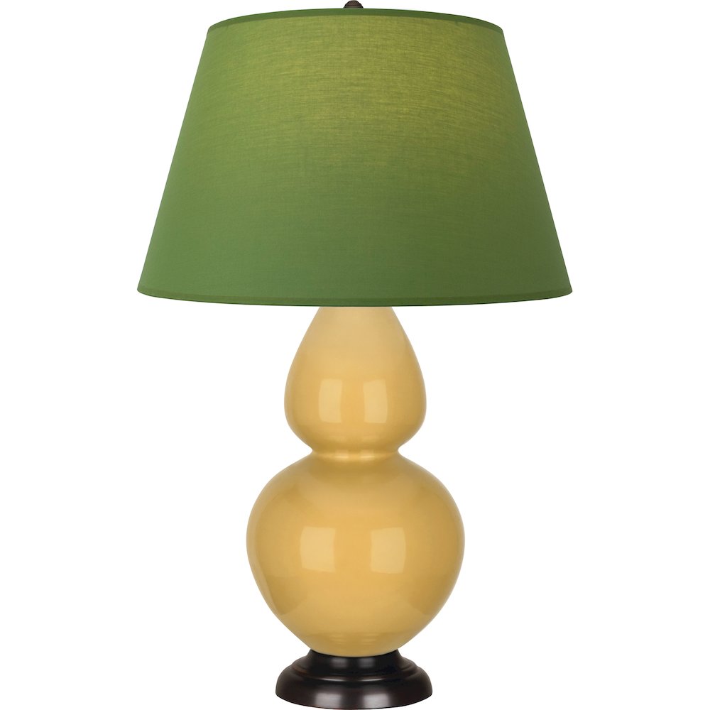 Sunset Double Gourd Table Lamp in Sunset Yellow Glazed Ceramic Color. Picture 1