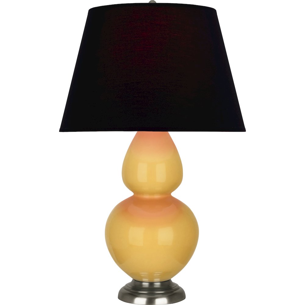 Sunset Double Gourd Table Lamp in Sunset Yellow Glazed Ceramic Color. Picture 1