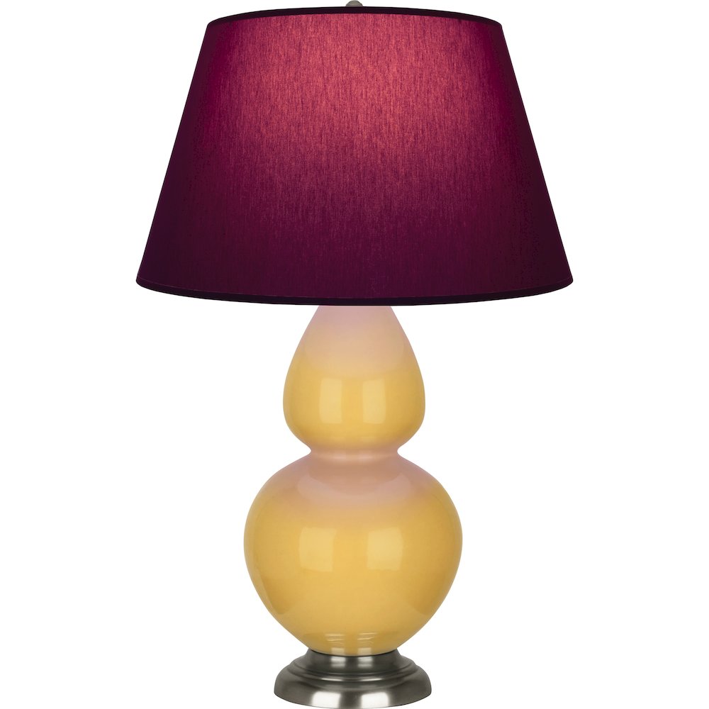 Sunset Double Gourd Table Lamp in Sunset Yellow Glazed Ceramic Color. Picture 1