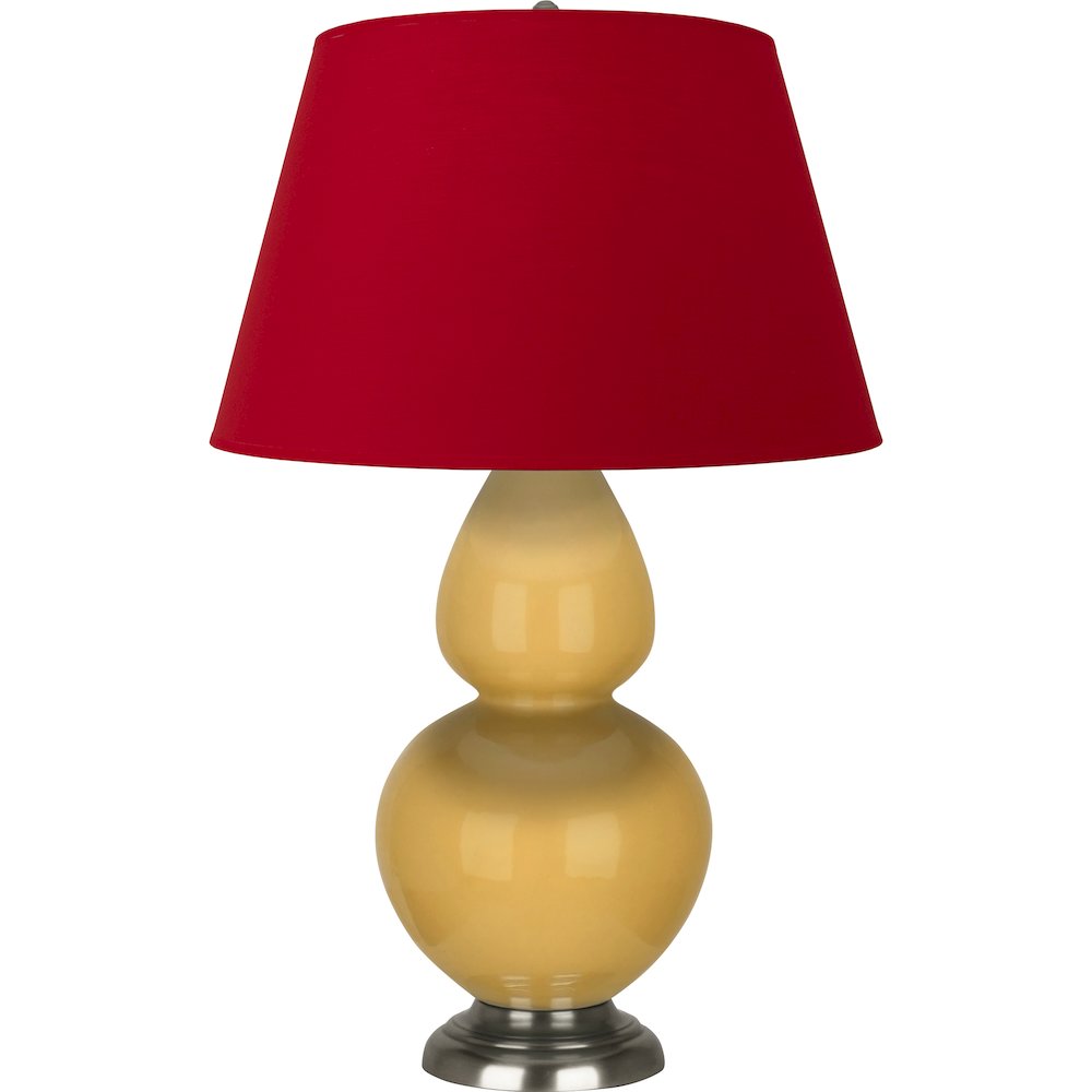 Sunset Double Gourd Table Lamp in Sunset Yellow Glazed Ceramic Color. Picture 1