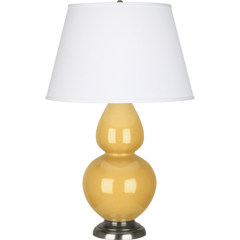 Sunset Double Gourd Table Lamp in Sunset Yellow Glazed Ceramic Color. Picture 1