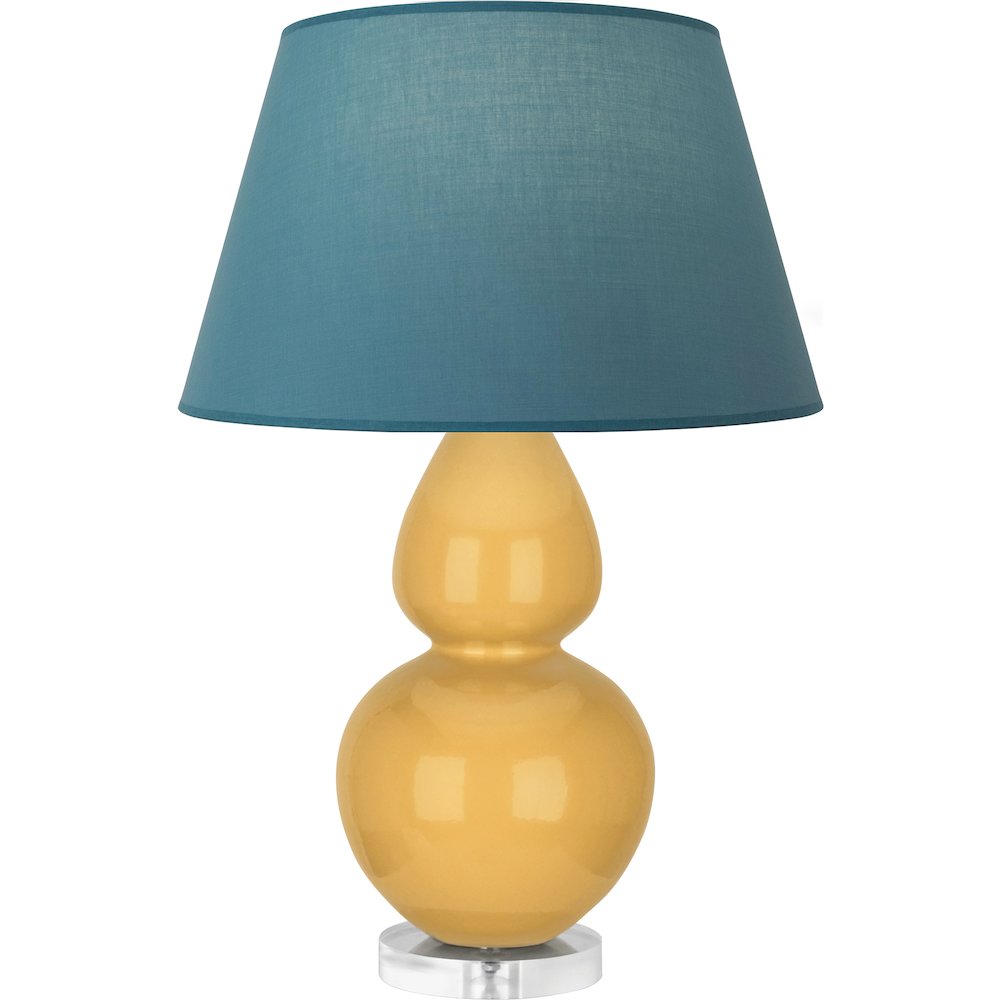 Sunset Double Gourd Table Lamp in Sunset Yellow Glazed Ceramic Color. Picture 1