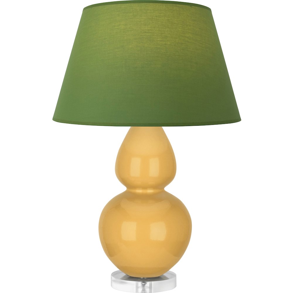 Sunset Double Gourd Table Lamp in Sunset Yellow Glazed Ceramic Color. Picture 1