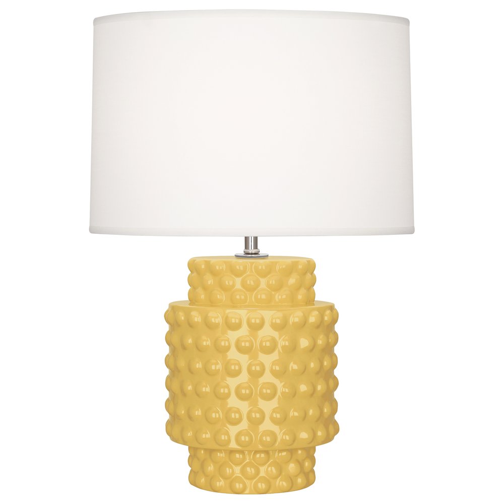 Sunset Dolly Accent Lamp in Sunset Yellow Glazed Textured Ceramic Color. Picture 1