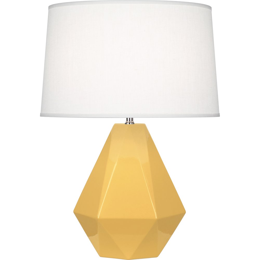 Sunset Delta Table Lamp in Sunset Yellow Glazed Ceramic Color. Picture 1