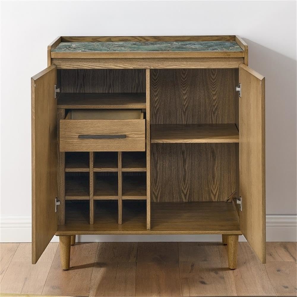 Novato Bar Cabinet with Sintered Stone Inlay Top. Picture 3