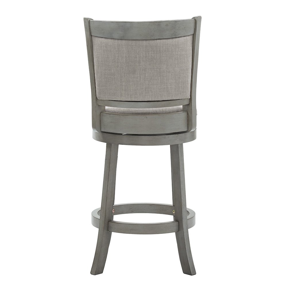 Antique Grey Finish Grey Linen Cushion Back Swivel Counter Height Chair. Picture 6