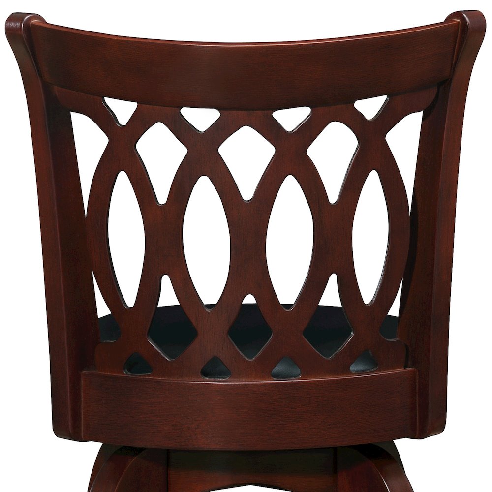 Cherry Finish 24"H Swivel Counter Height Chair (Motif Design). Picture 7
