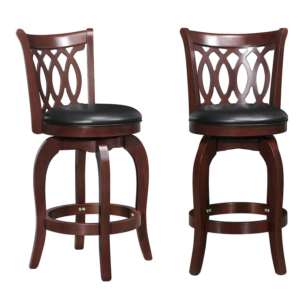 Cherry Finish 24"H Swivel Counter Height Chair (Motif Design). Picture 3