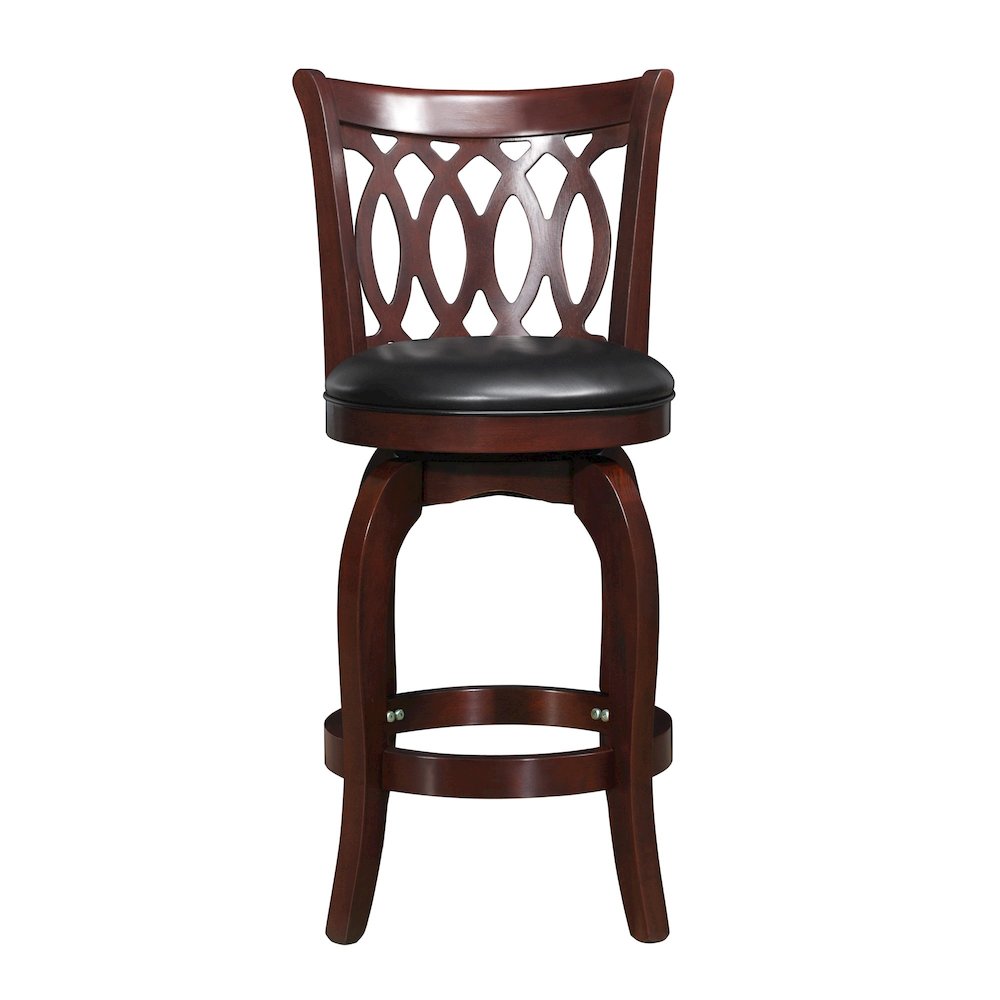 Cherry Finish 24"H Swivel Counter Height Chair (Motif Design). Picture 5