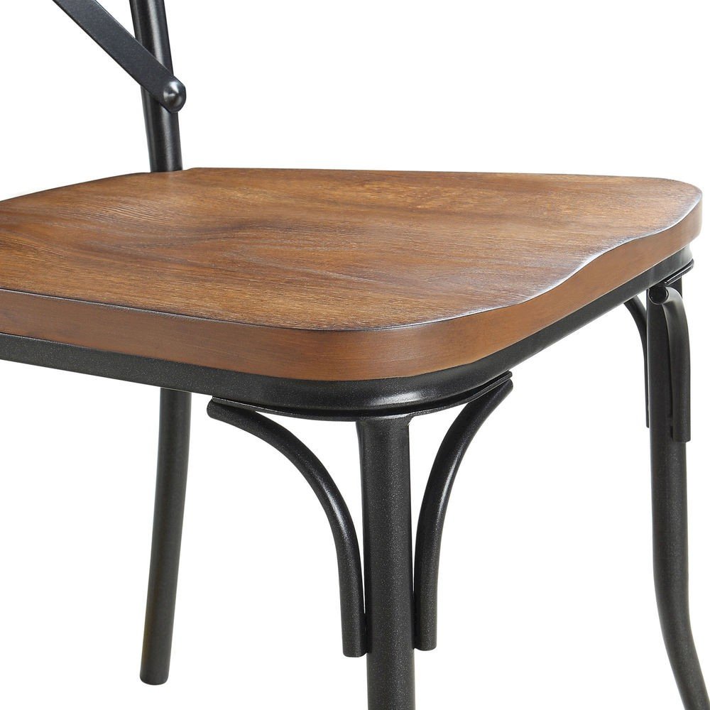 Set of 2, Ash Finish Metal Frame Side Chair. Picture 3